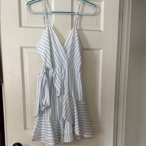Never worn Blue and White Striped Women's tank top dress with bow